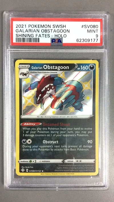 2021 Pokemon Sword & Shield Shining Fates Sv080 Galarian Obstagoon-holo PSA