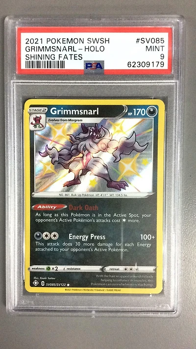 2021 Pokemon Sword & Shield Shining Fates Sv085 Grimmsnarl-holo PSA 9