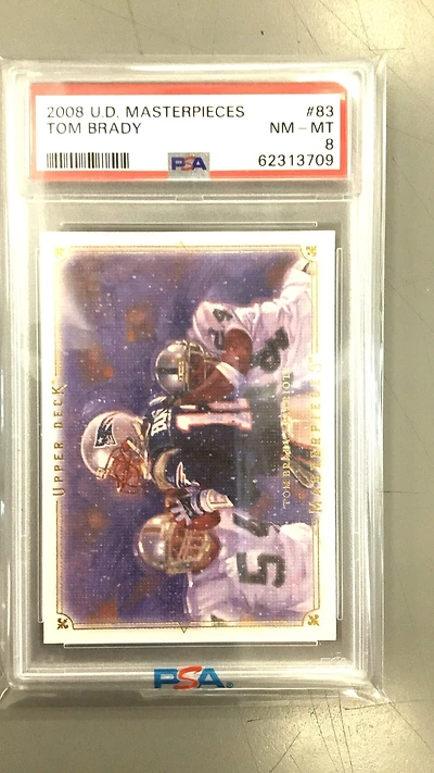 2008 Upper Deck Masterpieces 83 Tom Brady PSA 8