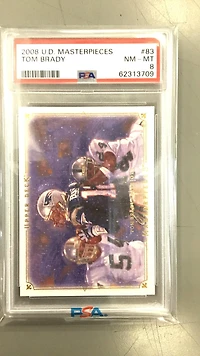 2008 Upper Deck Masterpieces 83 Tom Brady PSA 8