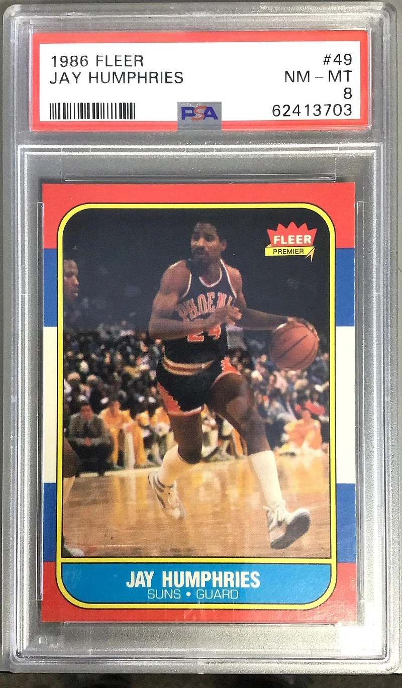 1986 Fleer 49 Jay Humphries PSA 8
