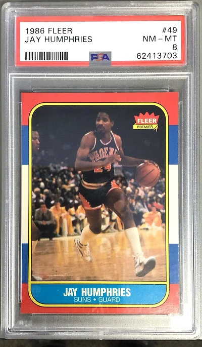 1986 Fleer 49 Jay Humphries PSA 8