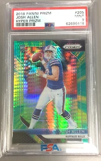 2018 Panini Prizm 205 Josh Allen Hyper Prizm PSA 9