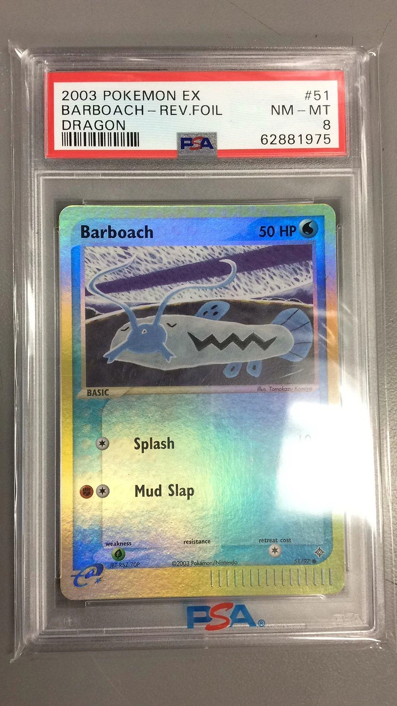 2003 Pokemon Ex Dragon 51 Barboach-reverse Foil PSA