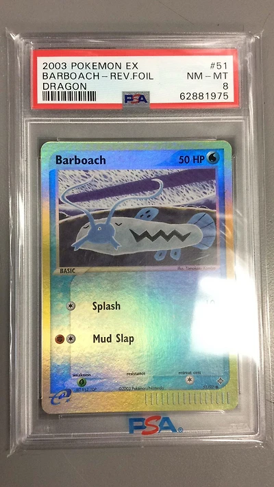 2003 Pokemon Ex Dragon 51 Barboach-reverse Foil PSA