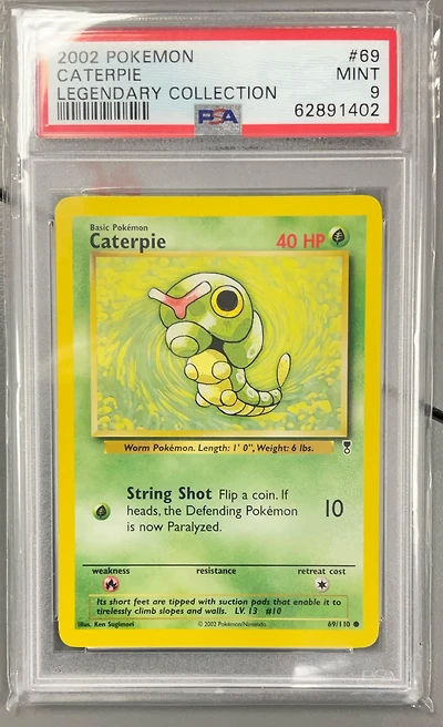 2002 Pokemon Legendary Collection 69 Caterpie PSA 9