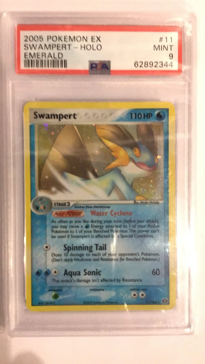 2005 Pokemon Ex Emerald 11 Swampert-holo PSA 9