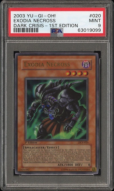 2003 Yu-gi-oh! Dcr-dark Crisis 020 Exodia Necross 1st Edition PSA 9