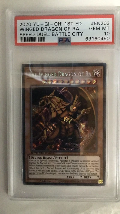 2020 Yu-gi-oh! Speed Duel: Battle City Box En203 Winged Dragon Of Ra PSA 10