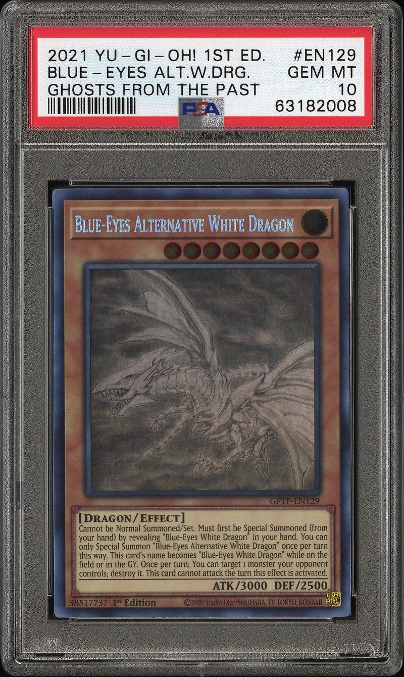 2021 Yu-gi-oh! Ghosts From The Past En129 Blue-eyes Alternative White Dragon 1st Edition PSA