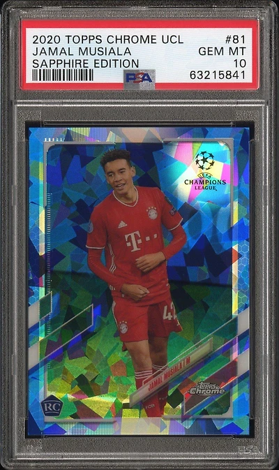 2020 Topps Chrome Uefa Champions League Sapphire Edition 81 Jamal Musiala PSA 10