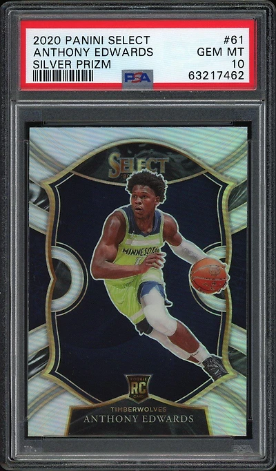 2020 Panini Select 61 Anthony Edwards Silver Prizm PSA 10
