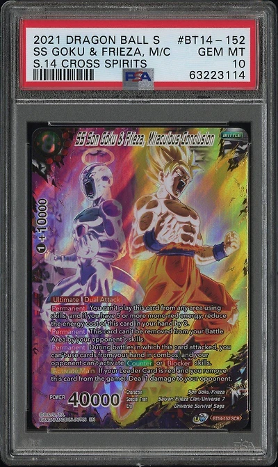 2021 Dragon Ball Super Card Game Series 14 Cross Spirits Bt14-152 Ss Son Goku & Frieza