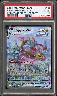 2021 Pokemon Sword & Shield Evolving Skies Full Art/rayquaza Vmax Secret PSA