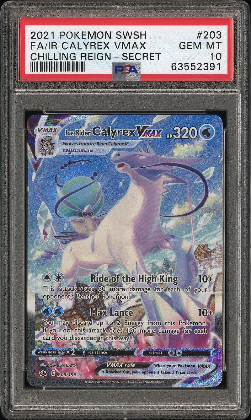 2021 Pokemon Sword & Shield Chilling Reign Fa/ir Calyrex Vmax PSA
