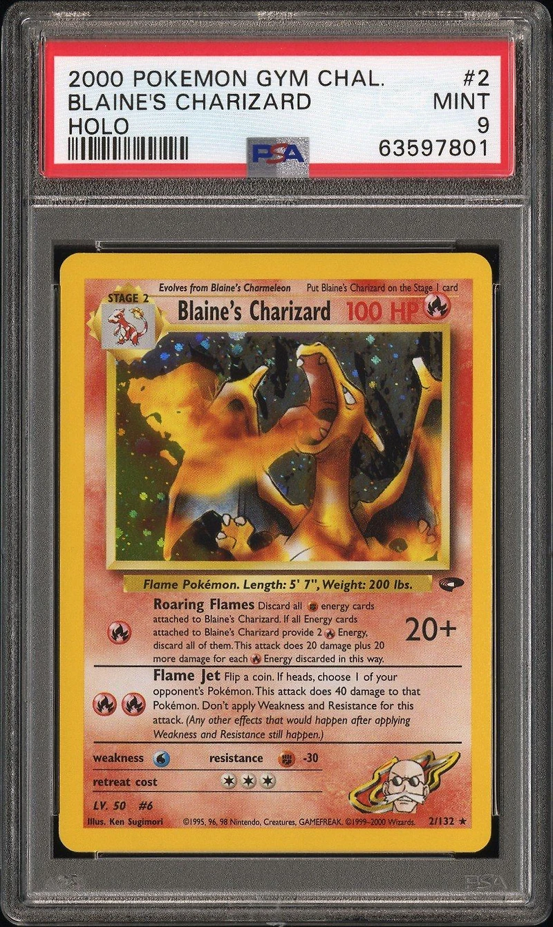 2000 Pokemon Gym Challenge 2 Blaine's Charizard PSA 9
