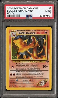 2000 Pokemon Gym Challenge 2 Blaine's Charizard PSA 9