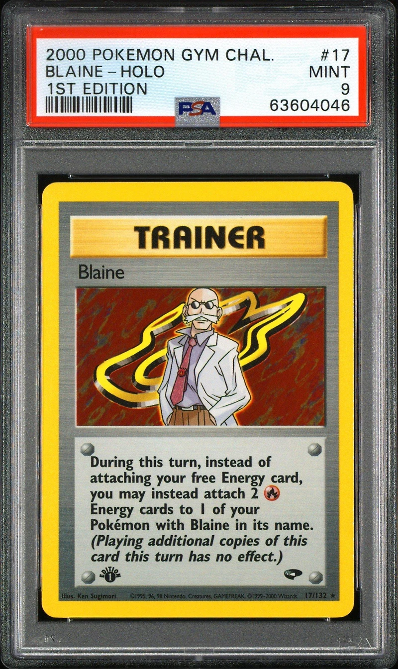 2000 Pokemon Gym Challenge 17 Blaine-holo 1st Edition PSA 9