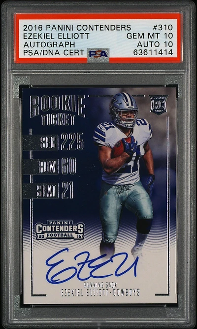 2016 Panini Contenders 310 Ezekiel Elliott Autograph PSA 10