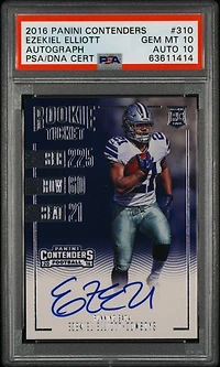 2016 Panini Contenders 310 Ezekiel Elliott Autograph PSA 10