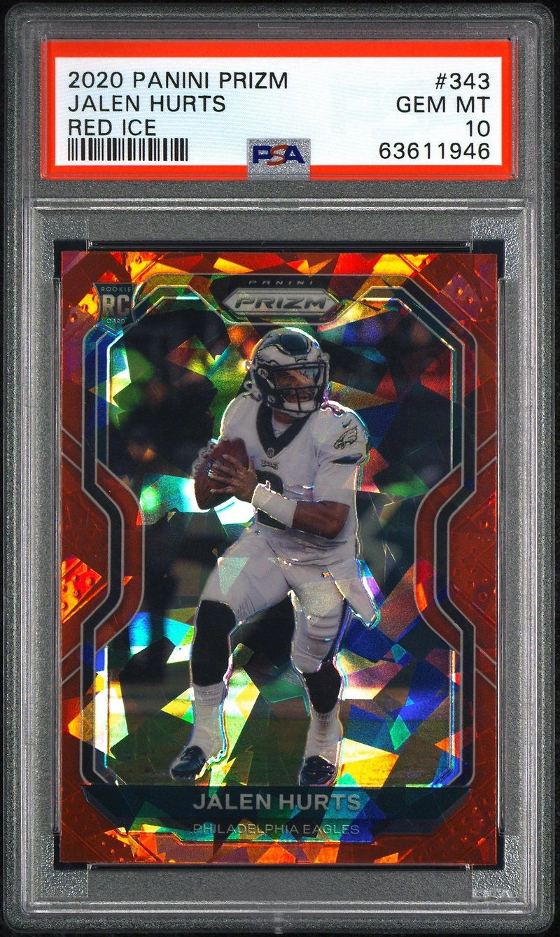 2020 Panini Prizm 343 Jalen Hurts Red Ice PSA