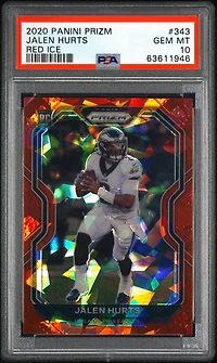 2020 Panini Prizm 343 Jalen Hurts Red Ice PSA