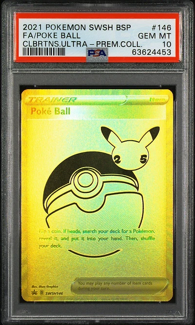 2021 Pokemon Swsh Black Star Promo 146 Full Art/poke Ball Celebrations Ultra-premium Collection PSA