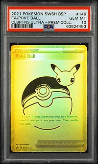 2021 Pokemon Swsh Black Star Promo 146 Full Art/poke Ball Celebrations Ultra-premium Collection PSA