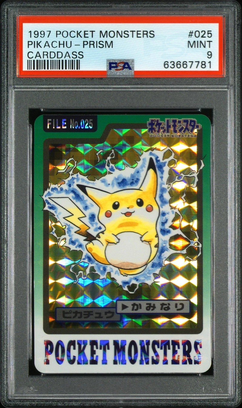 1997 Pocket Monsters Carddass 025 Pikachu-prism PSA