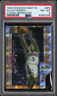 1996 Bowman's Best Best Picks Bp9 Allen Iverson Atomic Refractor PSA 8