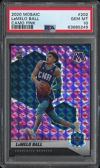 2020 Panini Mosaic 202 Lamelo Ball Camo Pink PSA 10