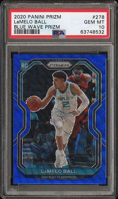 2020 Panini Prizm 278 Lamelo Ball Blue Wave Prizm PSA