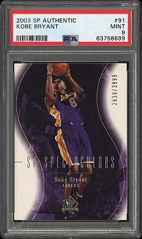 2003 Sp Authentic 91 Kobe Bryant PSA 9