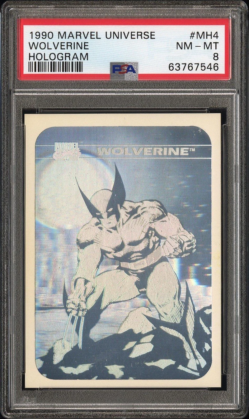 1990 Marvel Universe Hologram Mh4 Wolverine PSA