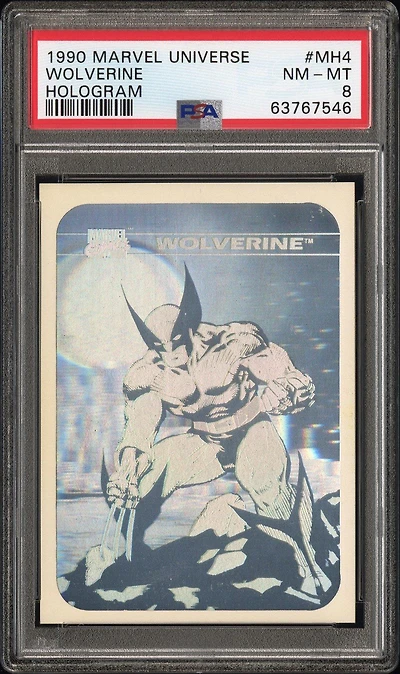 1990 Marvel Universe Hologram Mh4 Wolverine PSA