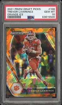 2021 Panini Prizm Draft Picks 106 Trevor Lawrence Orange Ice PSA 10