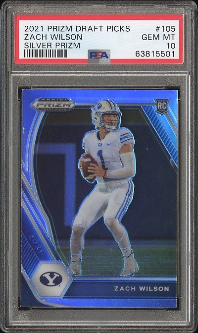 2021 Panini Prizm Draft Picks 105 Zach Wilson Silver Prizm PSA 10