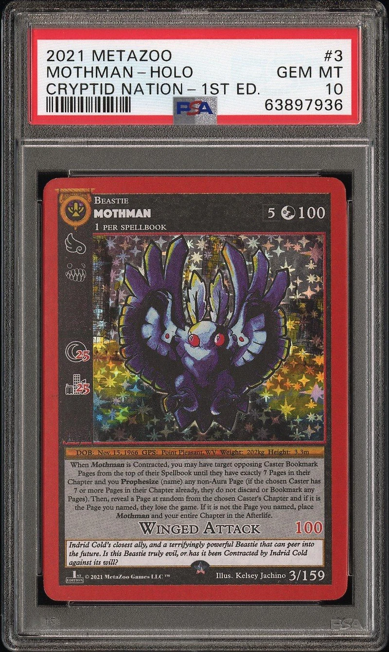 2021 Metazoo Cryptid Nation 3 Mothman-holo 1st Edition PSA 10
