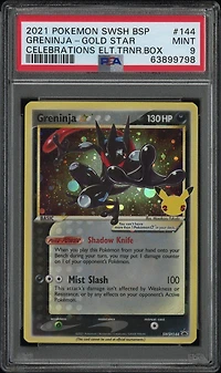 2021 Pokemon Swsh Black Star Promo 144 Greninja-gold Star Celebrations Elite Trainer Box PSA