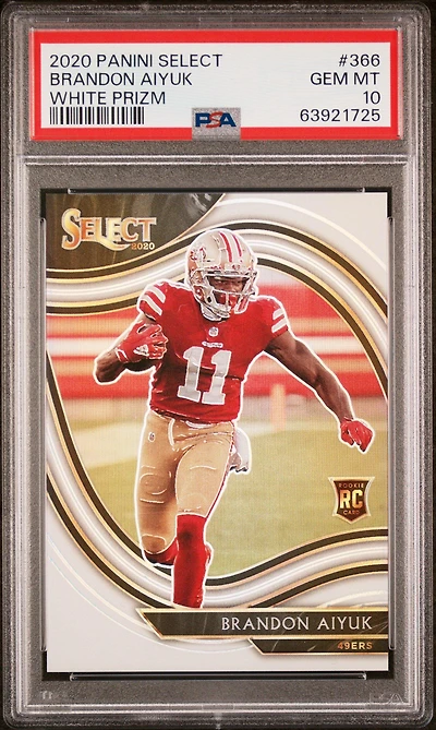2020 Panini Select 366 Brandon Aiyuk White Prizm PSA 10