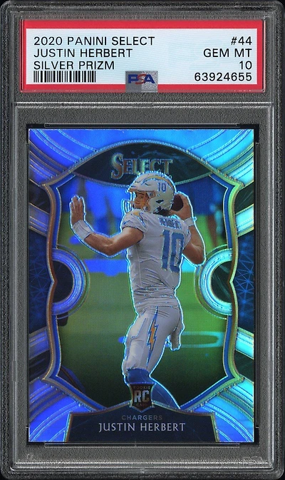 2020 Panini Select Justin Herbert Silver Prizm PSA