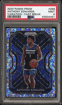 2020 Panini Prizm 258 Anthony Edwards Variation-fast Break PSA 9