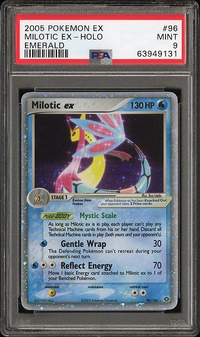 2005 Pokemon Ex Emerald 96 Milotic Ex-holo PSA