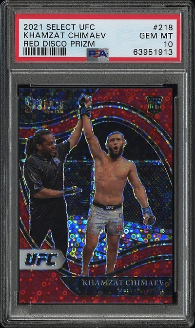2021 Panini Select Ufc Khamzat Chimaev Red Disco Prizm PSA