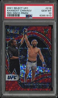 2021 Panini Select Ufc Khamzat Chimaev Red Disco Prizm PSA
