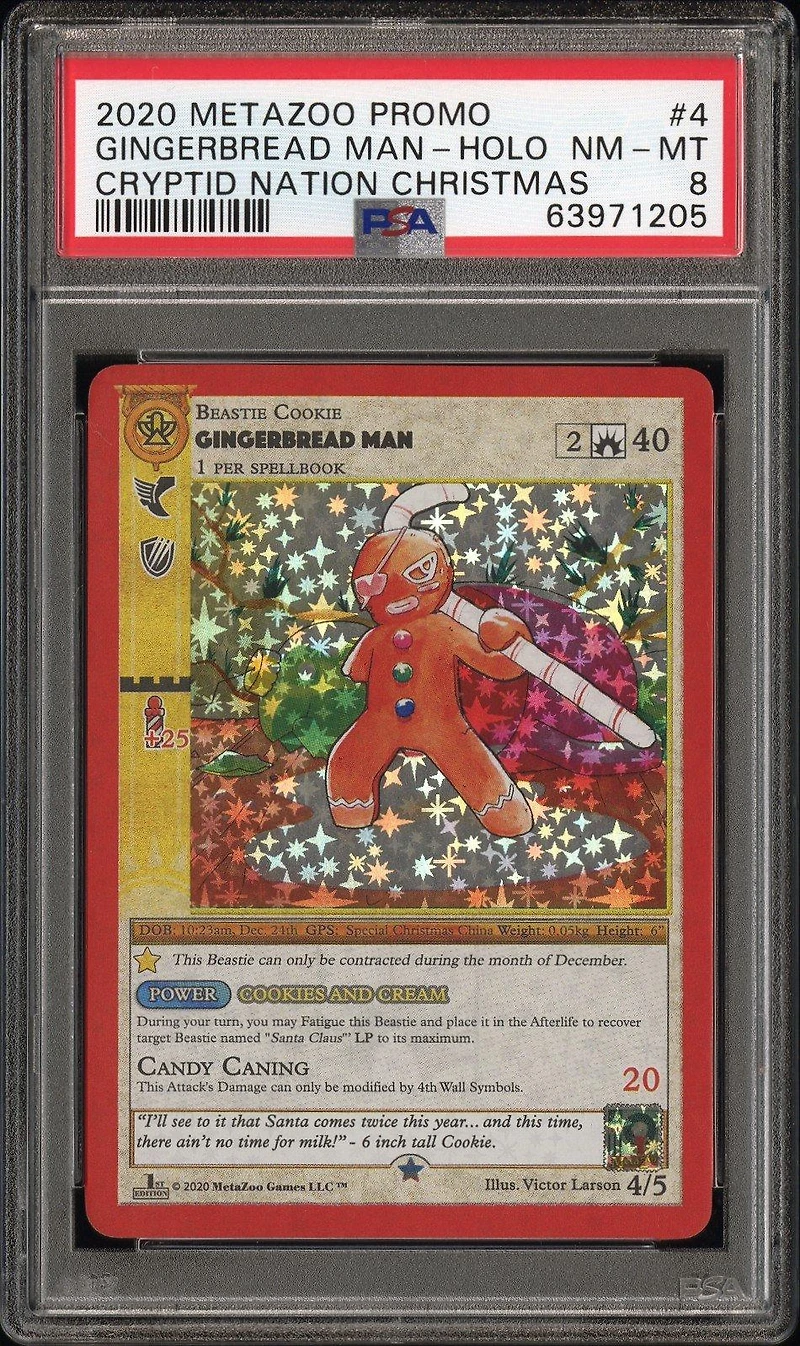 2020 Metazoo Promo 4 Gingerbread Man-holo Cryptid Nation Christmas PSA 8