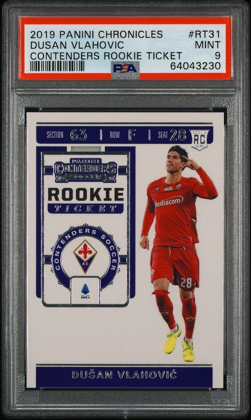 2019 Panini Chronicles Contenders Rookie Ticket Rt31 Dusan Vlahovic PSA 9