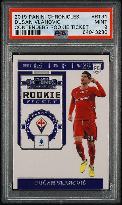 2019 Panini Chronicles Contenders Rookie Ticket Rt31 Dusan Vlahovic PSA 9