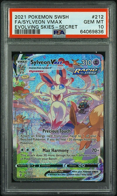 2021 Pokemon Sword & Shield Evolving Skies Fa/sylveon Vmax PSA