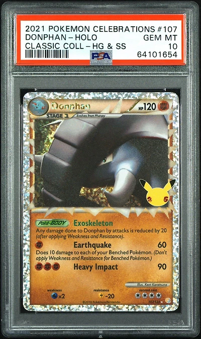 2021 Pokemon Celebrations Classic Collection 107 Donphan-holo PSA